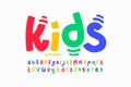 Kids style colorful font Royalty Free Stock Photo