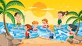 Kids on summer beach vacation