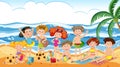 Kids on summer beach vacation