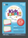 Kids Summer Camp Banner poster design template for Kids Royalty Free Stock Photo