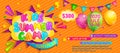 Kids Summer camp flyer. Fun and play time. Royalty Free Stock Photo