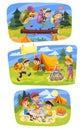 Kids summer camping vector concept illustration Royalty Free Stock Photo