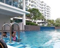 Kids swimming at the swimming pool in Bangi.