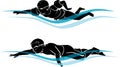 Kids Swimming Silhouette