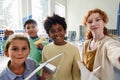 Kids Taking Selfie in Class Royalty Free Stock Photo