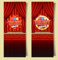 Kids tv talent show vector banner template set