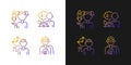 Kids talents gradient icons set for dark and light mode Royalty Free Stock Photo