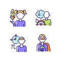 Kids talents RGB color icons set Royalty Free Stock Photo