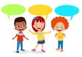 kids talking with a speech bubble Royalty Free Stock Photo