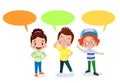 kids talking with a speech bubble Royalty Free Stock Photo