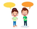 kids talking with a speech bubble Royalty Free Stock Photo