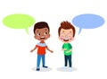 kids talking with a speech bubble Royalty Free Stock Photo