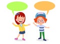 kids talking with a speech bubble Royalty Free Stock Photo
