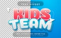 Kids team text effect editable Royalty Free Stock Photo