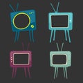 Kids television icons vector illustration