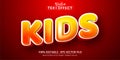 Kids text, cartoon style editable text effect