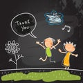 Kids thank you card Royalty Free Stock Photo