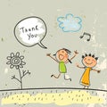 Kids thank you card Royalty Free Stock Photo