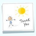 Kids thank you card Royalty Free Stock Photo