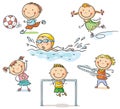 Kids and their sports activities Royalty Free Stock Photo