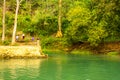 The kids on theshore of the Lobok river, Bohol island, Philippines Royalty Free Stock Photo