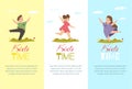 Kids Time Vertical Banners Set. Creative Templates