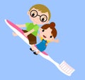 Kids and toothbrush Royalty Free Stock Photo