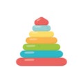 Kids toy, colorful pyramid rubber