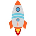 Kids toy, plastic rocket object icon