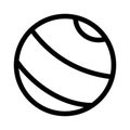 Kids toy, rubber beach ball icon thick line Royalty Free Stock Photo