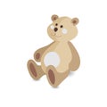 Kids toy teddy bear vector icon isolated on white Royalty Free Stock Photo