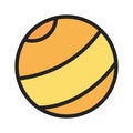 Kids toy, yellow rubber beach ball icon Royalty Free Stock Photo