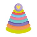 Kids toys baby pyramid cartoon isolated icon design white background