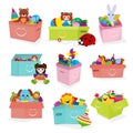 Kids toys box vector baby Royalty Free Stock Photo