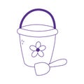 Kids toys bucket and shovel icon design white background line style Royalty Free Stock Photo