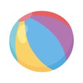 Kids toys colored beach ball cartoon isolated icon design white background Royalty Free Stock Photo