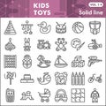 Kids toys line icon set, Children toys symbols collection or sketches. Baby toy linear style signs for web and app