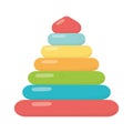 Kids toys pyramid cartoon isolated icon design white background