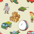 Kids toys seamless pattern