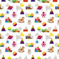 Kids toys seamless pattern Royalty Free Stock Photo