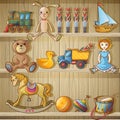 Kids Toys On Shelves Composition Royalty Free Stock Photo
