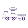 Kids toys train wagon icon design white background line style