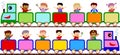 Kids on Train Banners Royalty Free Stock Photo