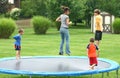 Kids on Trampoline Royalty Free Stock Photo