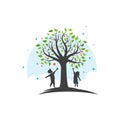 kids tree logo Vector icon design illustration