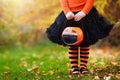 Kids trick or treat. Halloween in face mask Royalty Free Stock Photo