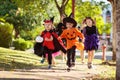 Kids trick or treat. Halloween fun for children Royalty Free Stock Photo