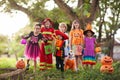 Kids trick or treat. Halloween fun for children Royalty Free Stock Photo