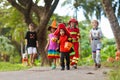 Kids trick or treat. Halloween fun for children Royalty Free Stock Photo