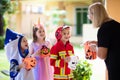 Kids trick or treat. Halloween fun for children Royalty Free Stock Photo